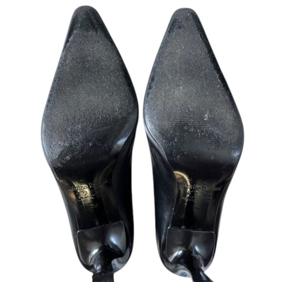Marino Fabiani Authentic Designer Made in Italy Black Leather Pump Heels 38/US8 - Picture 7 of 11